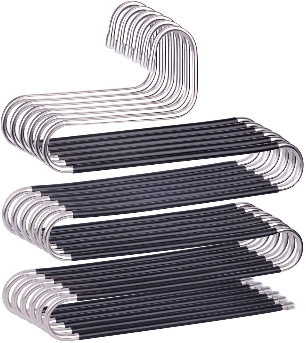 Devesanter S-vormige Trouser Hangers - Ruimtebesparend, Antislip, 6 Stuks RVS Kledinghangers