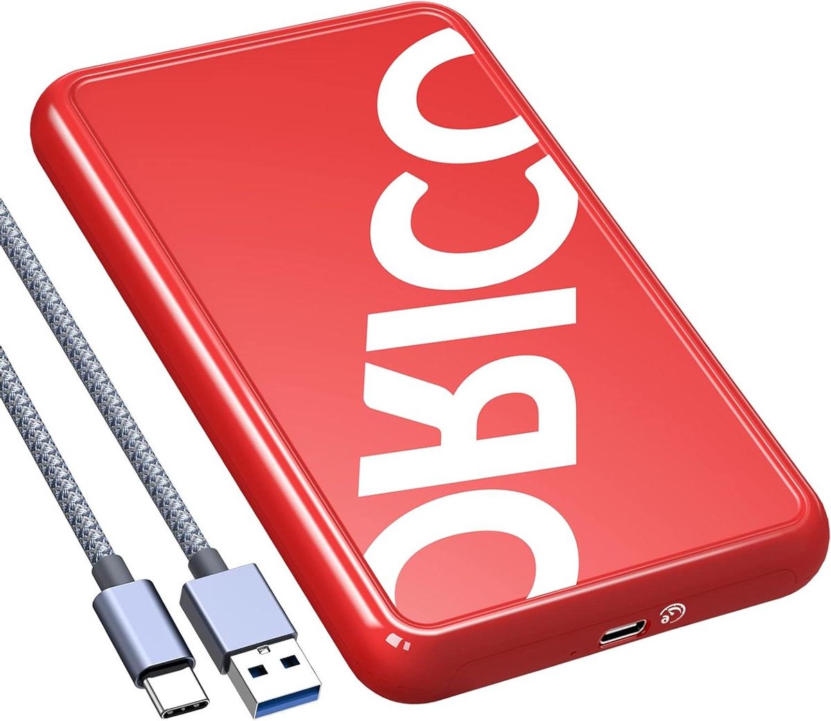 Harde schijfbehuizing 25 inch - Externe SSD behuizing - Data opslag uitbreiden - Gereedschapsloze installatie - tot 8 TB - Rood