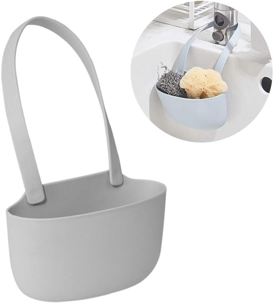 Keuken Organizer met Sponshouder, Hangende Caddy voor de Gootsteen, Ruimtebesparend en Praktisch Accessoire voor Keukenopslag