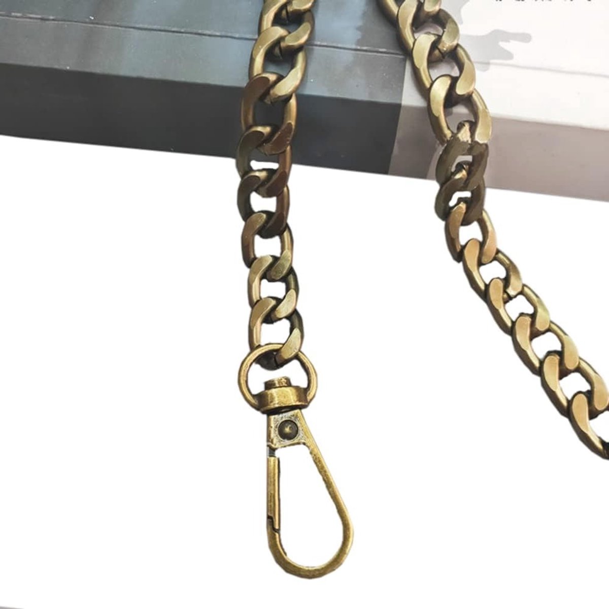 Metalen Schouderband voor Handtassen, 9.5 mm Breed, DIY Woven Pocket Strap, 40 cm, Geschikt voor Purse en Schoudertas, Bronzen Kleur, Duurzaam en Stijlvol