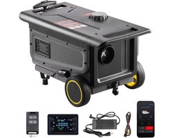 VEVOR Dieselverwarming 5-8kw DC 12 V/24 V, Draagbare Alles-In-ééN Dieselluchtverwarmer met Bluetooth-Appbediening, Afstandsbediening en LCD-Scherm, Trolleyontwerp, 5 L Brandstoftank voor Vrachtwagens