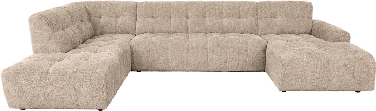 Tower Living - Memphis Chaise R - 3-zitsbank - Ottoman L - beige
