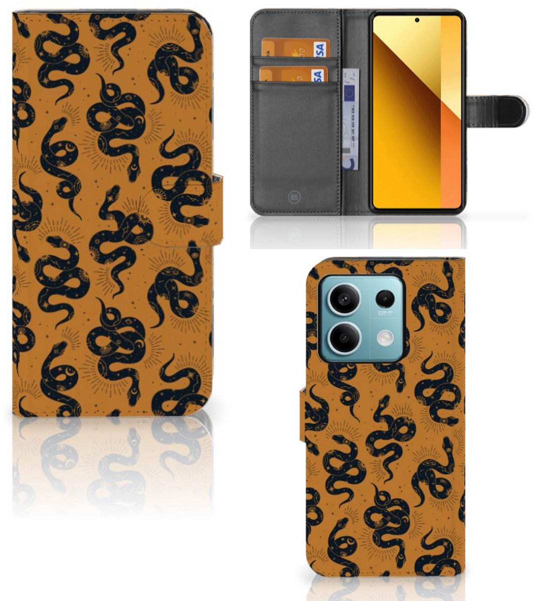 Telefoonhoesje met Pasjes voor Xiaomi Redmi Note 13 5G Snakes