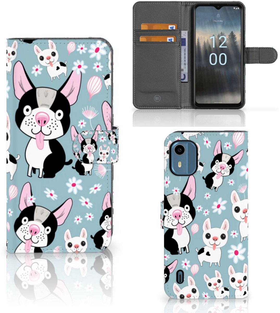 Nokia C12 Telefoonhoesje met Pasjes Hondjes
