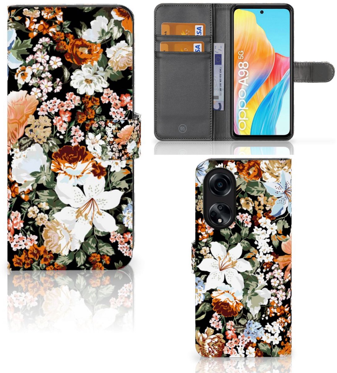 Hoesje voor OPPO A98 5G Dark Flowers