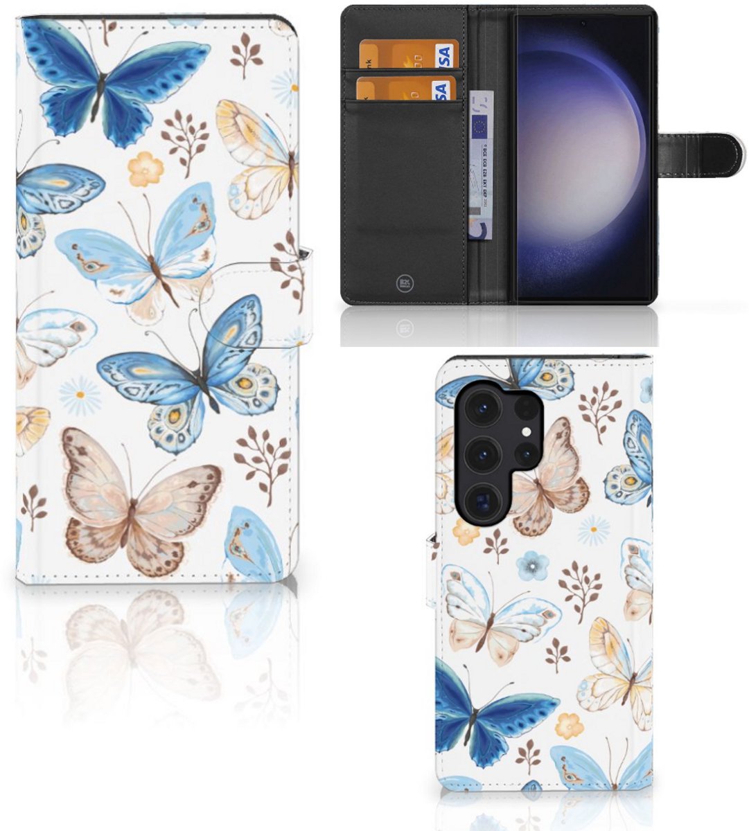 Telefoonhoesje met Pasjes voor Samsung Galaxy S24 Ultra Vlinder