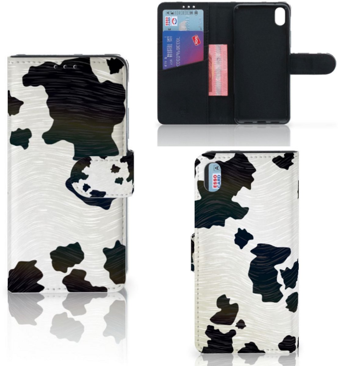 Xiaomi Redmi 7A Telefoonhoesje met Pasjes Koeienvlekken