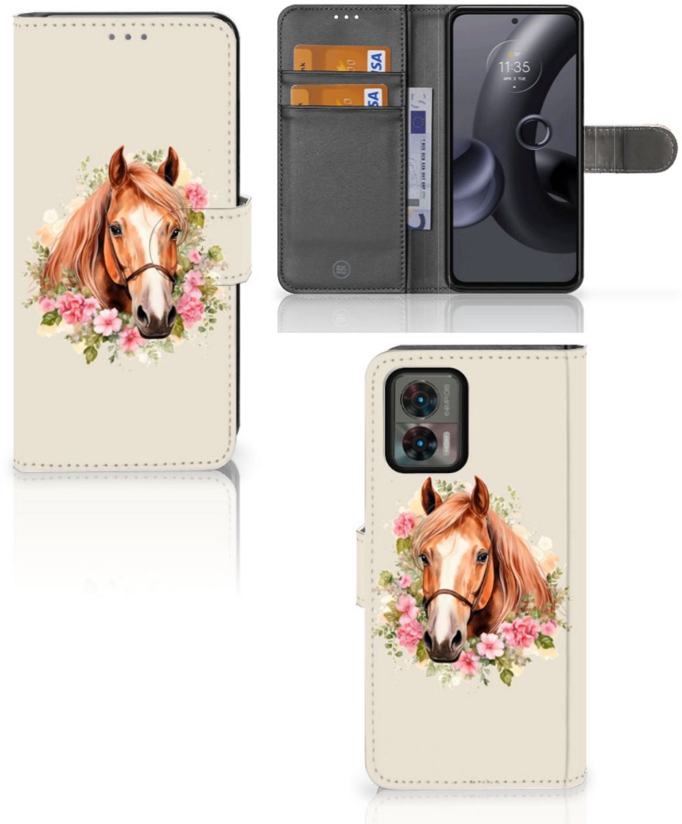 Telefoonhoesje met Pasjes voor Motorola Edge 30 Neo Paard