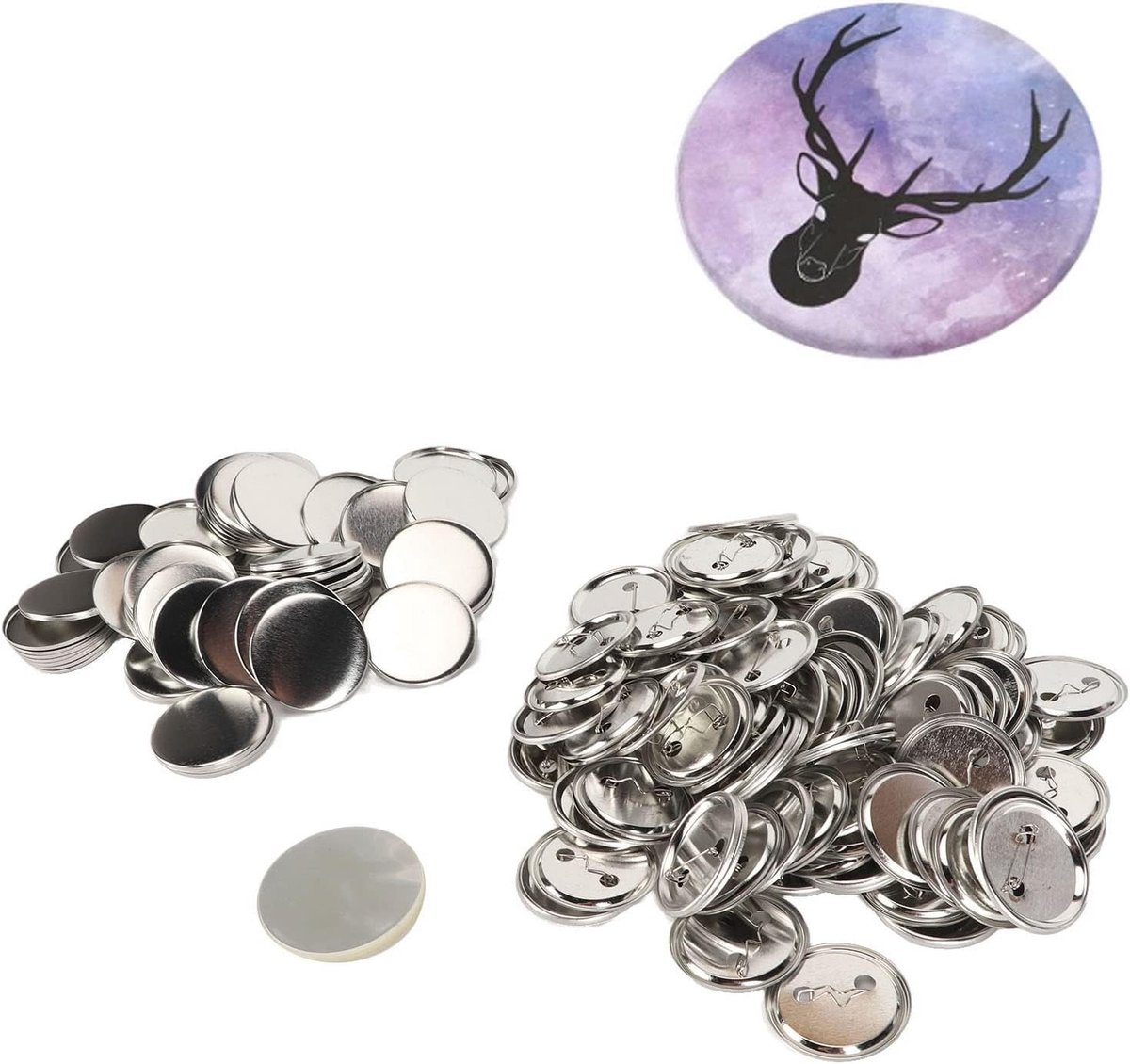 Set van 100 Ronde Naaiknopen, Metalen Knopen voor Knutselen, DIY Projecten en Accessoires (50mm)