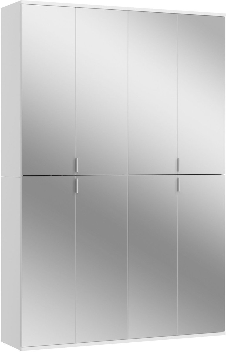 Kledingkast Projekt X Xonox - Wit Laminaat Met Spiegel - 122x193x34 Cm