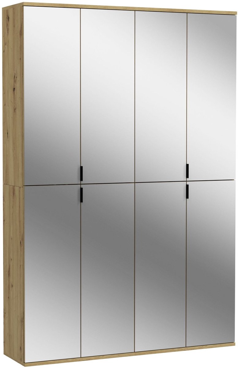 Kledingkast Projekt X Emob - Artisan Oak & Spiegel - 122x193x34 Cm - Modern