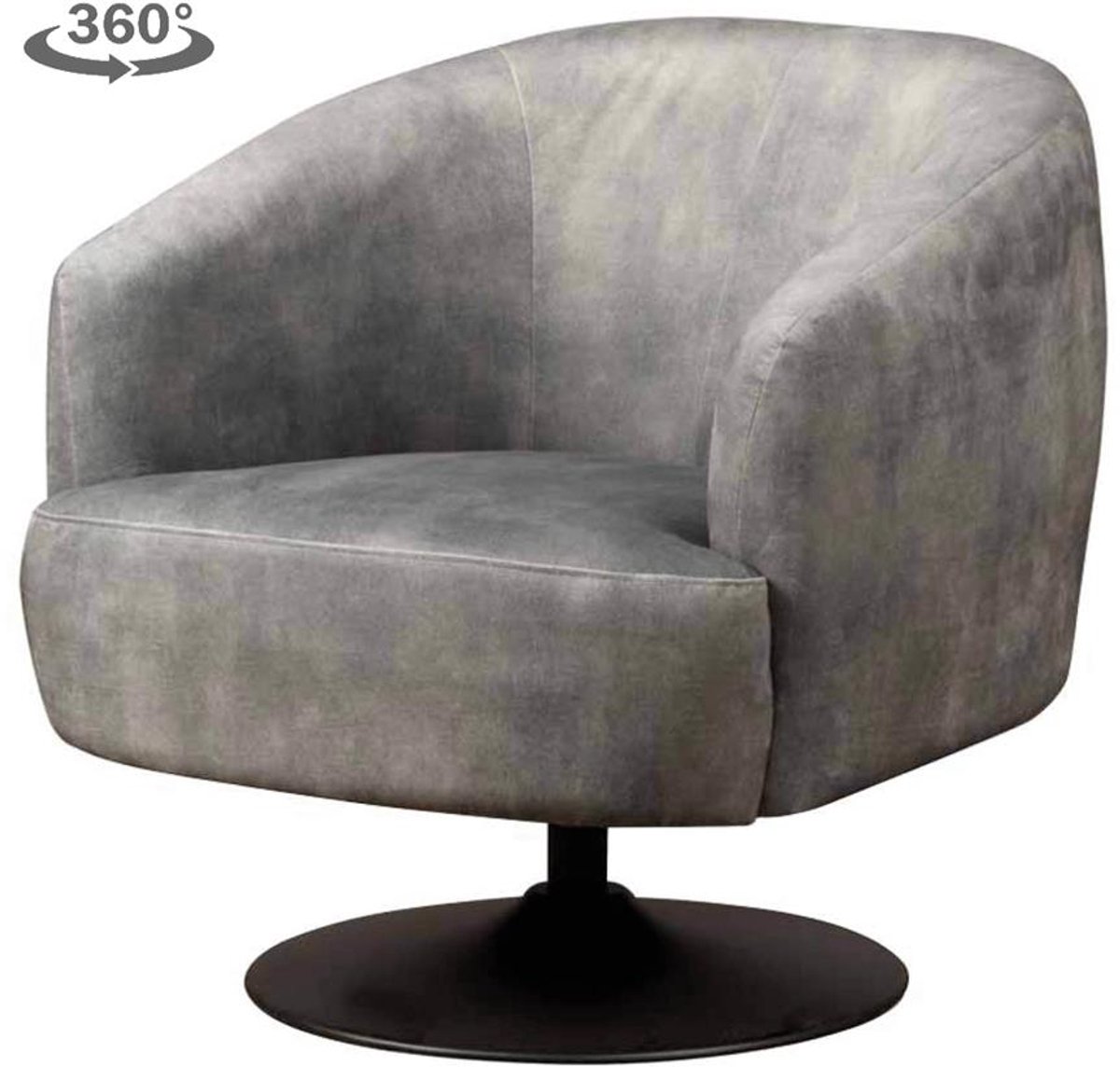 Tower Living Draaifauteuil Barga - Grijs Stof - 80x77x75cm