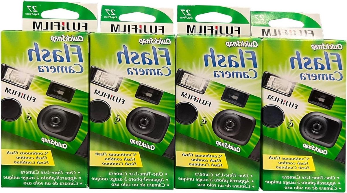 Wegwerpcamera met Flits - Eenmalige Camera Film - Herinneringen Vangen - Voorgeïnstalleerde Film - 27 Prints per Doos - Zwart