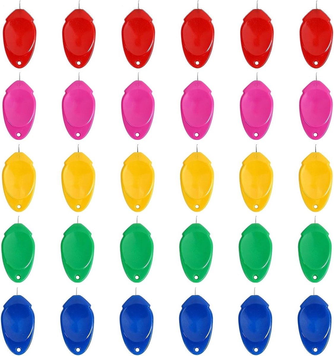 Pack van 30 Naaldinrijgers, Plastic Naalden, Handgereedschap voor Borduren en Handnaaien, Draad Inrijgen, Handwerk Accessoires, Gemakkelijk Borduren en Kruissteek