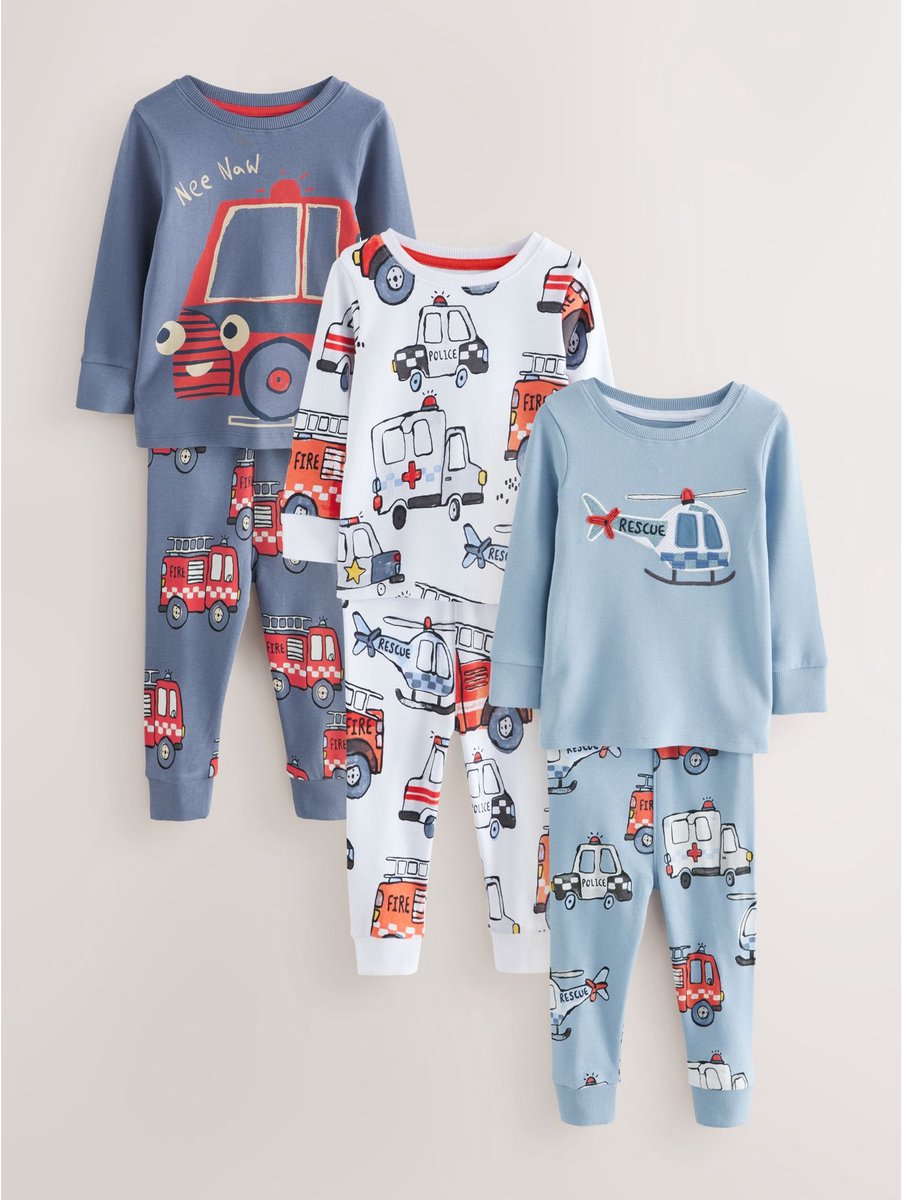 Next - Jongens - Mini Knusse Pyjama's 3 Set - Rood