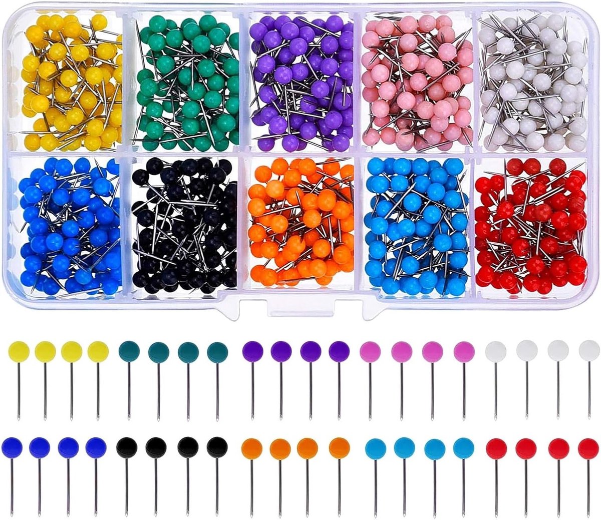 1000 Stuks Plastic Stalen Naalden met Ronde Kop voor Naaien, Kledingreparatie en Creatieve Projecten