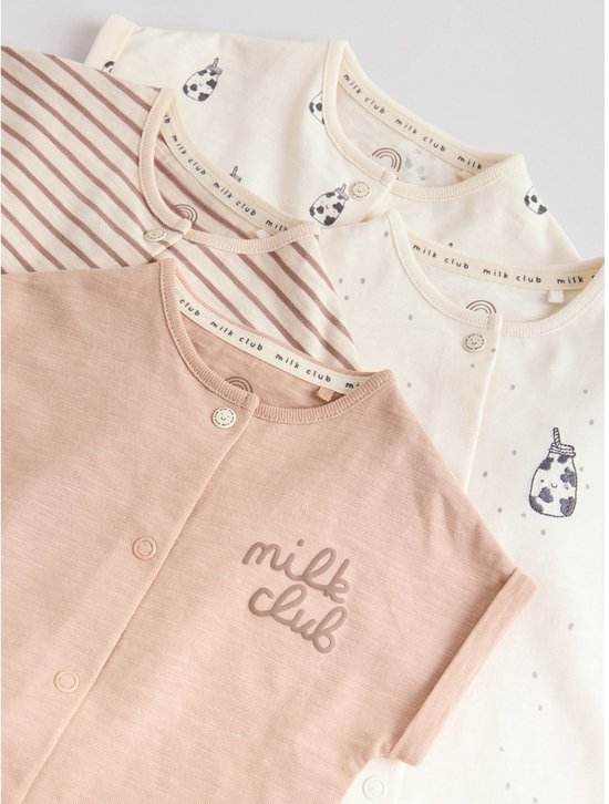 Next - Pasgeboren unisex - Set van 4 jersey rompers - Naturel