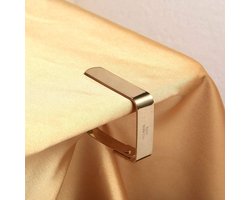 Verstelbare Tafellaken Klemmen van RVS voor Feestjes, Buitenactiviteiten en Bruiloften - Goudkleurig