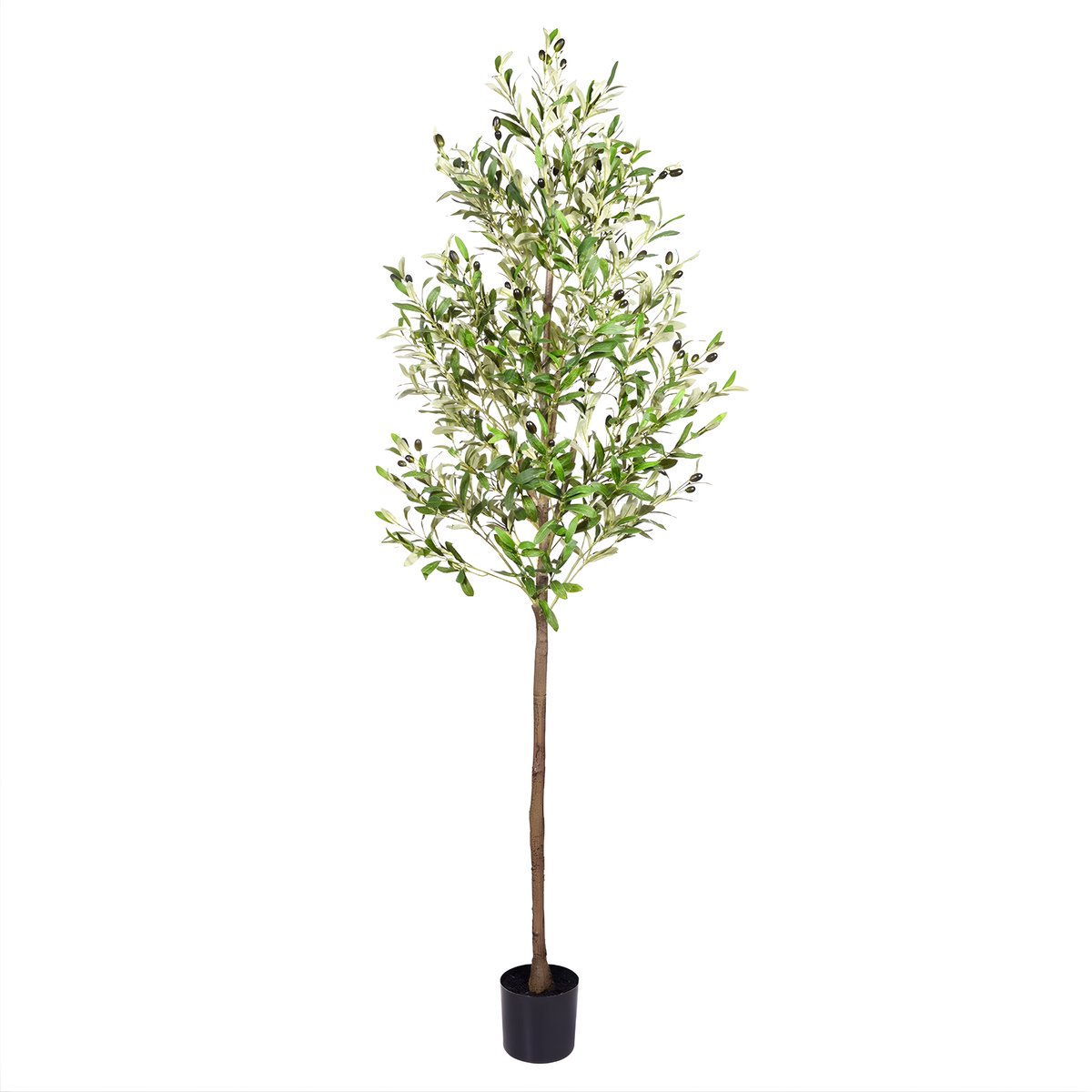 Kunstmatige Olijfboom 213 cm - Grote Faux Boom met Zijdebladeren - Voor Binnen & Hotel