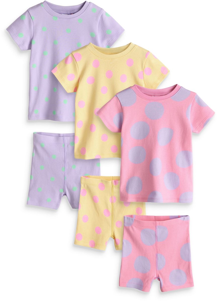Next - Meisjes - Set van 3 korte pyjama's - Roze