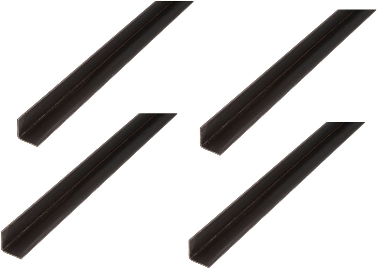Alberts 4 x hoekprofiel, blank staal, 25 x 25 x 3 mm, lengte 1 m