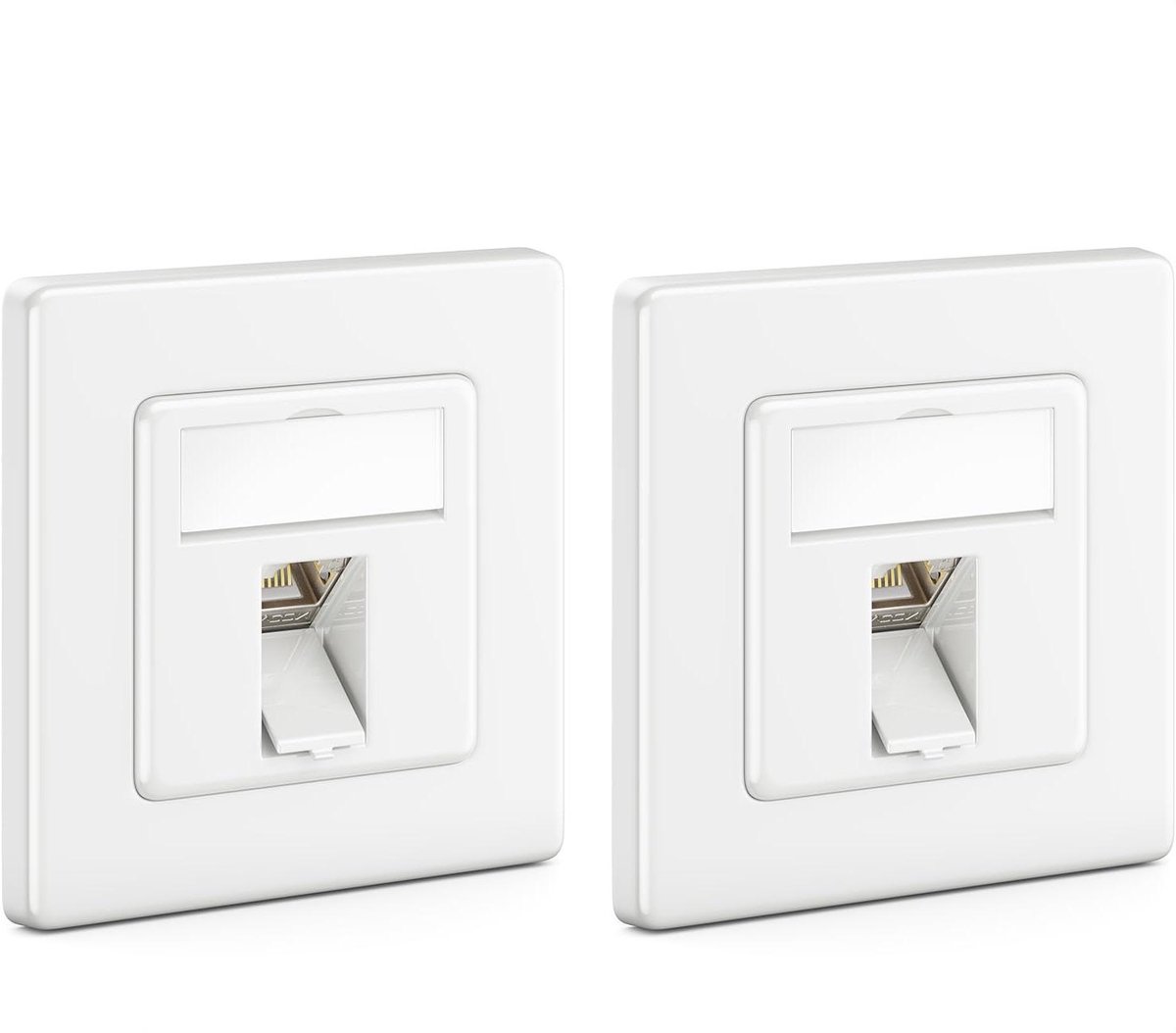 Netwerkcontactdoos - LAN Aansluitdoos Datacontactdoos - Netwerk Installeren - CAT 7 Keystone Module - 2 stuks - Wit