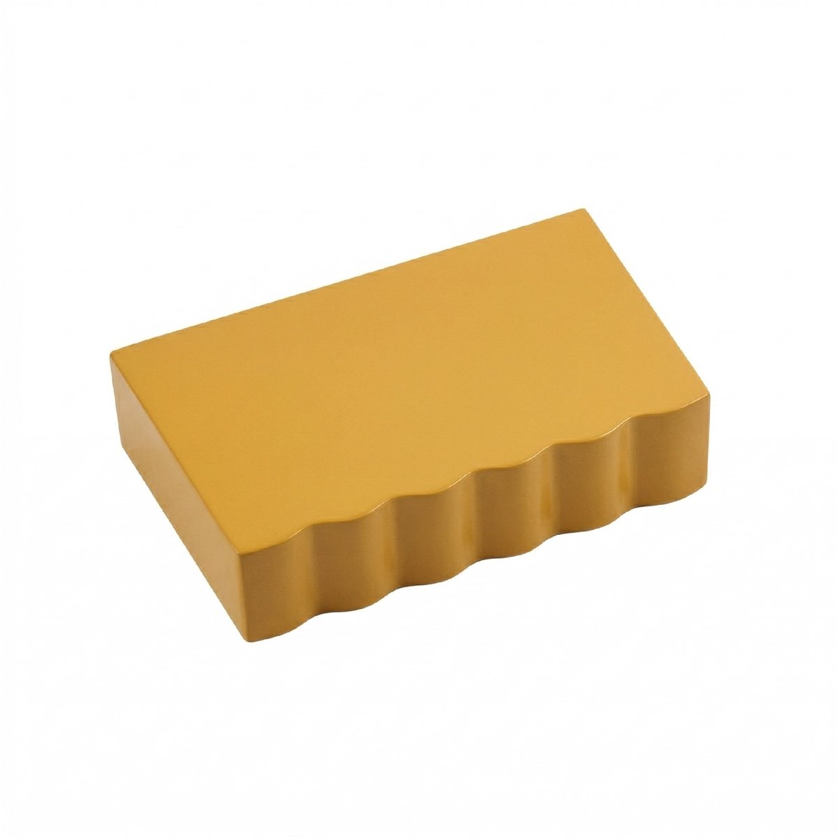 Woonexpress Wandplank Weaves - Okergeel Metaal - 30x5x15 cm (BxHxD) - Golvende Rand Geel/Oker
