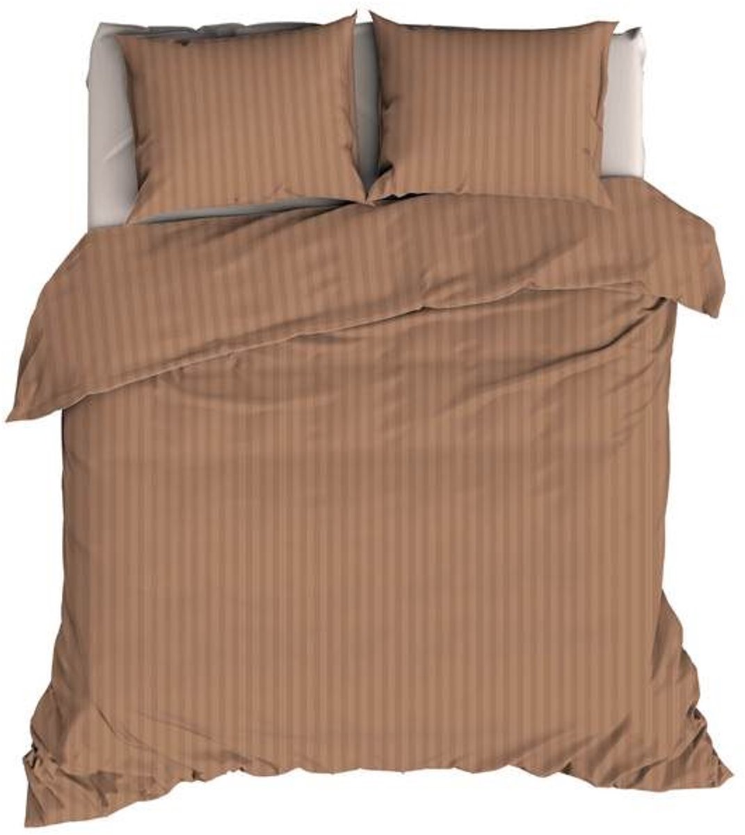 Satin d'Or Satijnstreep Dekbedovertrek - Lits-jumeaux - 240x200/220 cm - Cappuccino