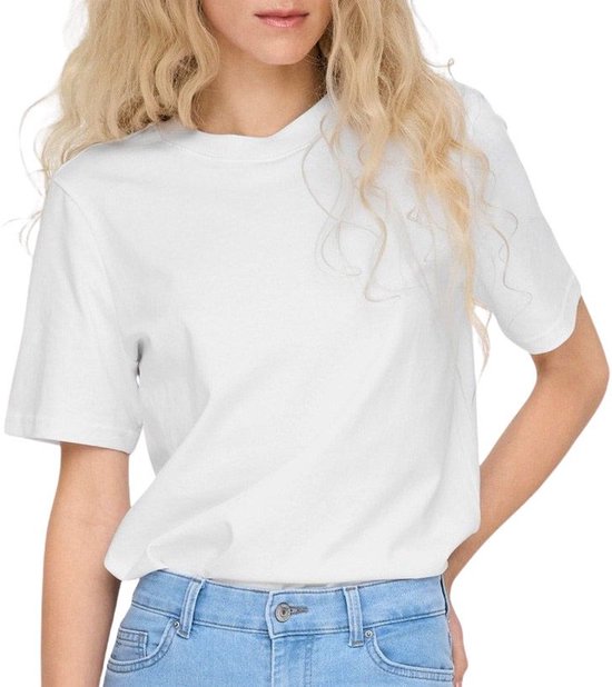 T-shirt Only Onlmonja S/s Tee Jrs Noos 15320892 White Femme Taille - M