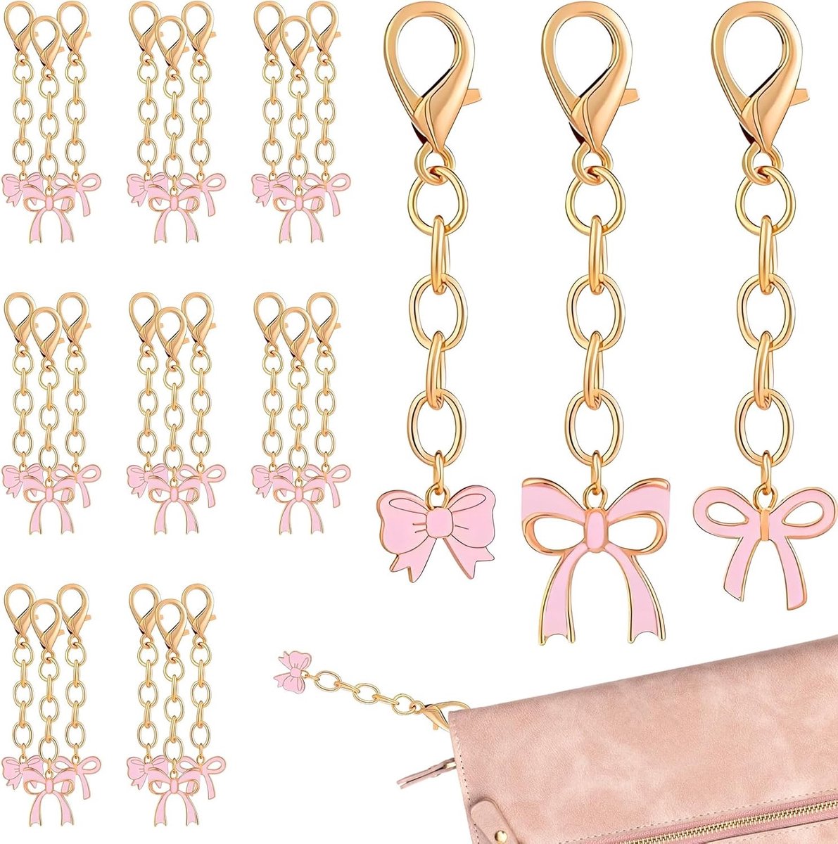 Schattige Boog Sleutelhangers - 30 Stuks, Perfecte Bedankcadeaus voor Vrouwen, Geschikt voor Tassen, Portemonnees en Verjaardagsfeesten, Duurzaam en Stijlvol