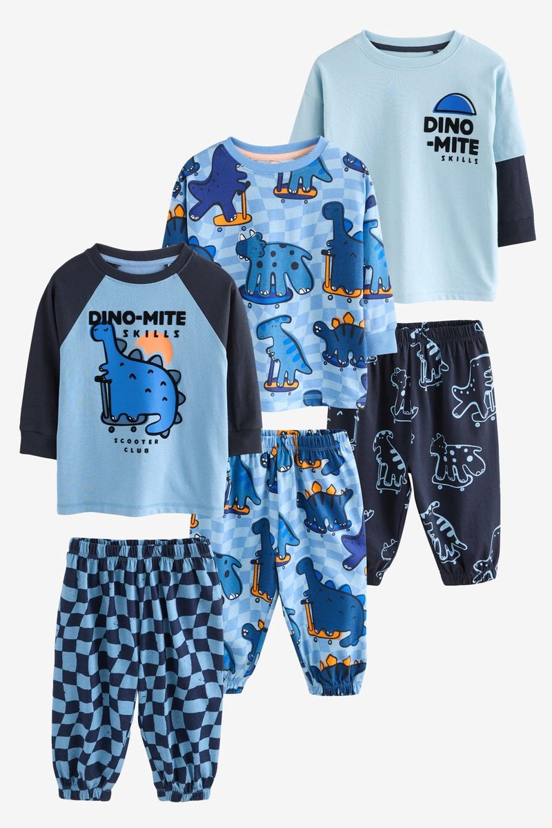 Next - Jongens - Set van 3 extra grote pyjama's - Blauw