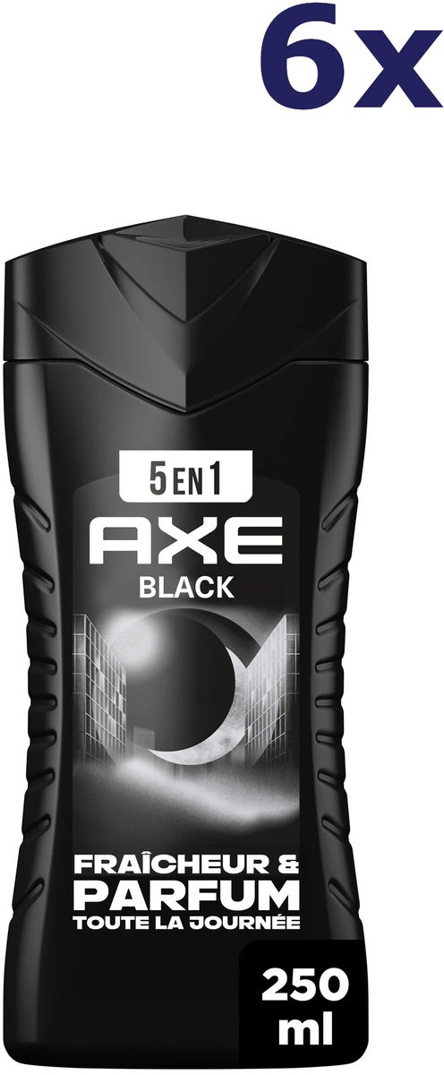 AXE 5-in-1 Douchegel - Black - 6 x 250 ml - Voordeelverpakking