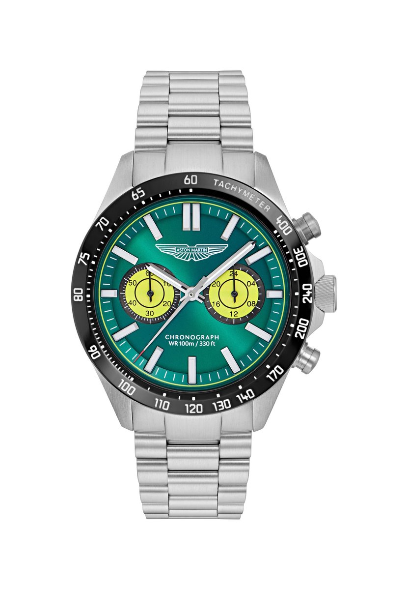 Aston Martin Spt Quartz Chronograaf Horloge Zilverkleurig Kast Gemaakt Van 100% Roestvrij Staal En Een Armband Van 100% Roestvrij Staal 44 MTIS1F5013E, MTIS1F5023E, MTIS1F5043E