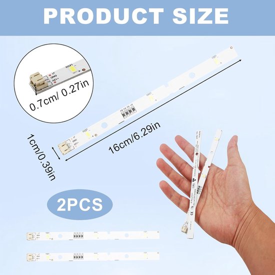 4-delige LED-lichtstrips voor koelkasten - LED-lichtstrips voor koelkasten, ter vervanging van de originele verlichting, voor optimale voedselverlichting. — afbeelding 3
