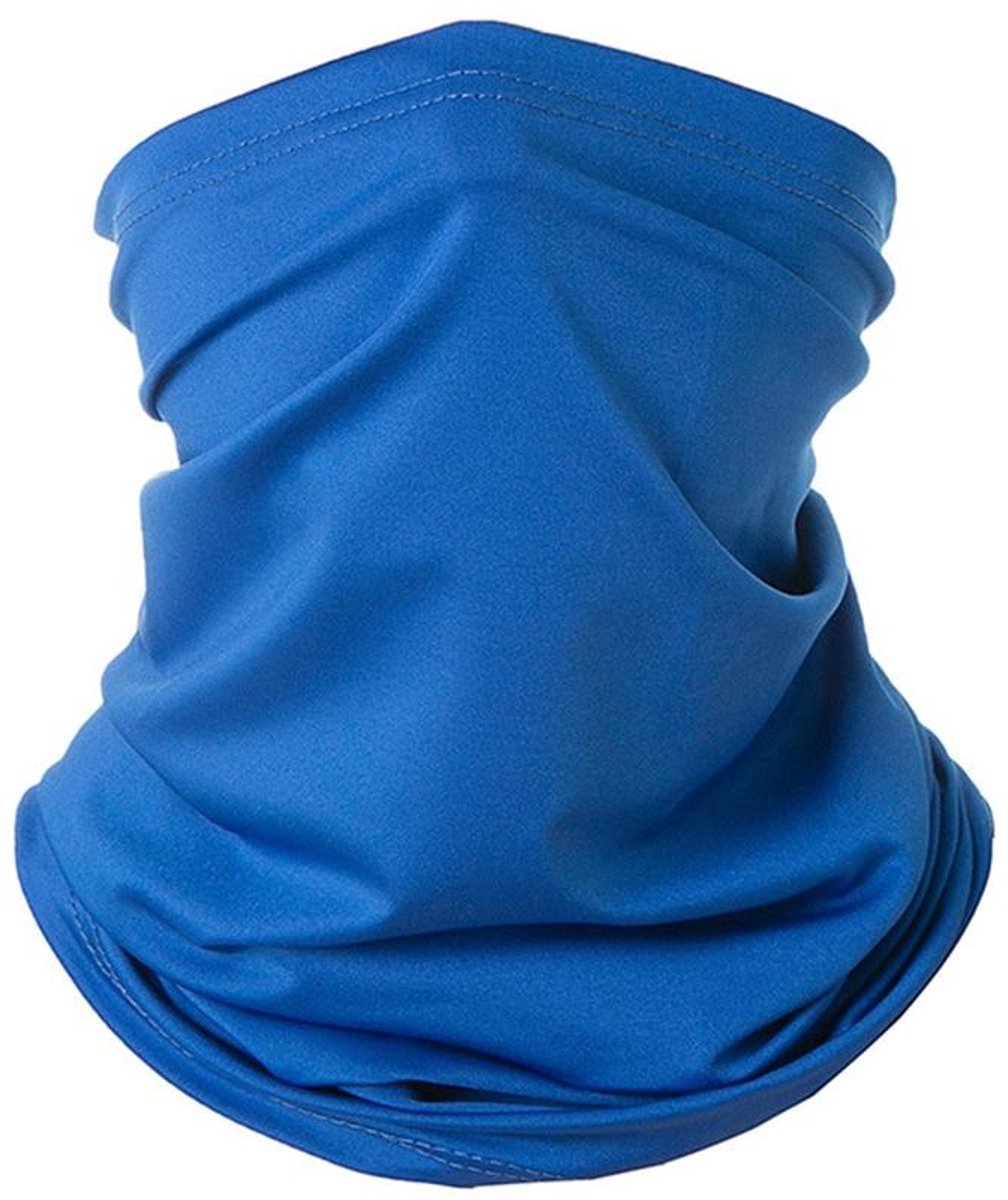 Bandana - Multi-use - Nekwarmer/Sjaal/Masker/Hoofdwarmer - Col - Gezichtsbedekking - Motorrijden - Ademend - Felblauw - Jonyx