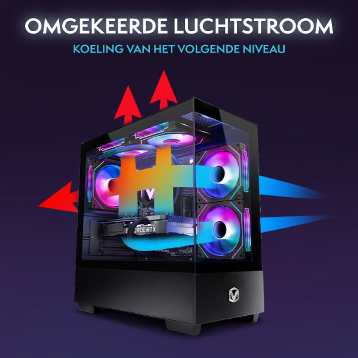 Vibox Gaming PC Set - Ryzen 7 5700X - RTX 3050 - 16GB RAM - 500GB SSD - Windows 11 - WiFi 6 + Bluetooth 5.4 - 23" Monitor + Accessoires thumbnail 4
