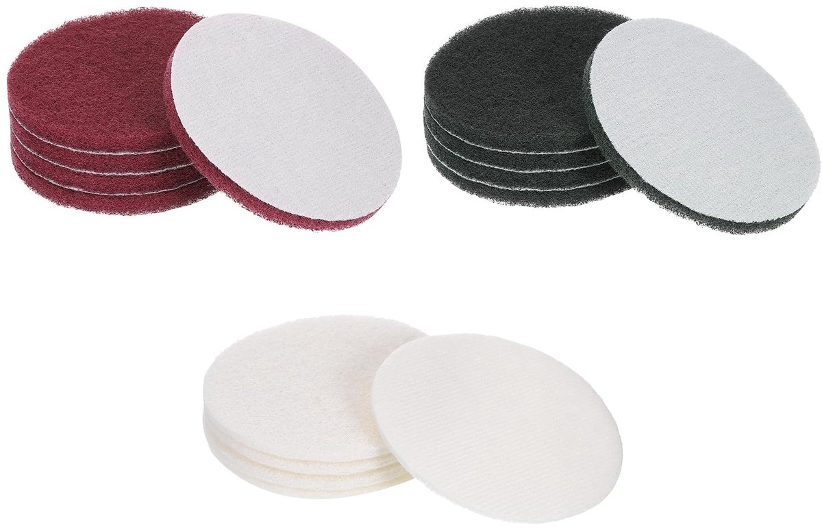 Dailygoods - Scrubbing Pad - Nylon Hoofdschoonmaak - 15 Pcs 5 Inch - Waterdicht en Oliebestendig - Effectieve Reiniger - Geschikt voor Drill - Rood/Gr