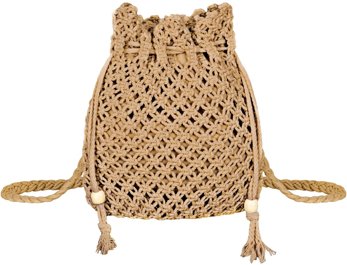 Dailygoods - Dames Schoudertas - Bohemian Strandtas - Handgemaakt - Bruin - Zomer Handtas - Ideaal voor Vakantie en Reizen - Retro Ontwerp
