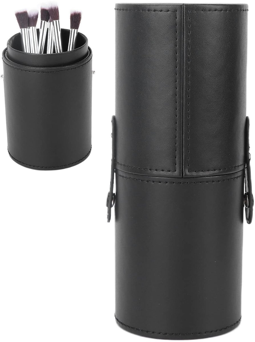 Vlemico - Make-up borstelhouder - Organizer - Grote capaciteit - Ronde cosmetische houder - Draagbaar en handig - Voor make-up borstels