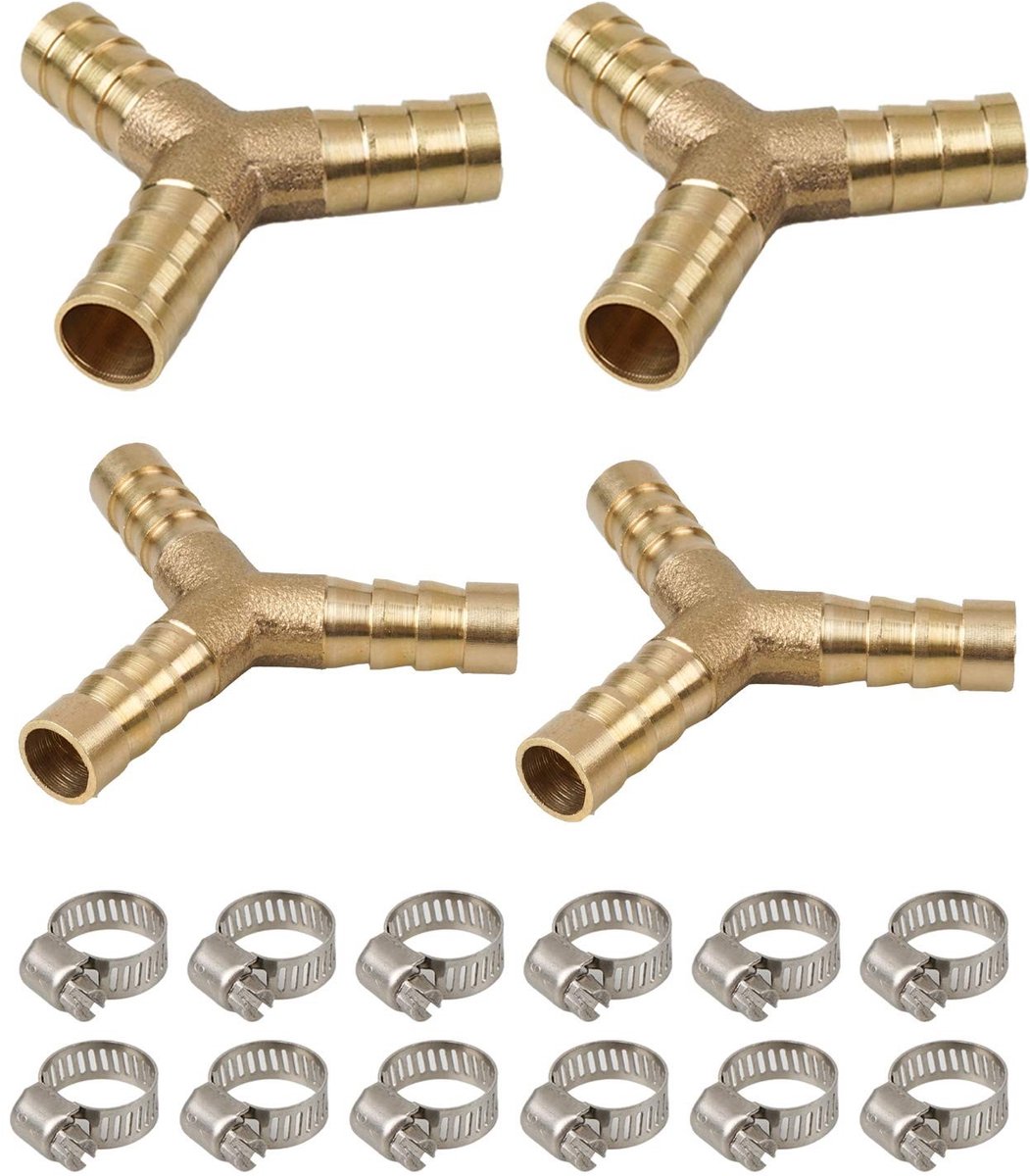 Smoakez - Y-vormige koppeling - 16-delige set - Ideaal voor brandstof- en waterverbindingen - 8mm en 10mm - Duurzaam en sterk - Geschikt voor carav...