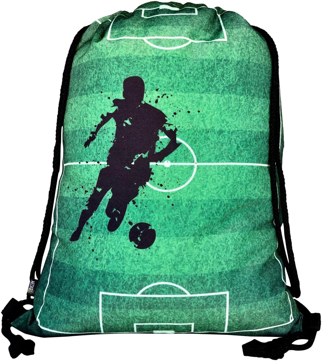 Zeynomax - Gymtas - Voetbal gymtas - Ideaal voor school en sport - 40 x 32 cm - Unisex kinderen - Groene tas - Sporttas en rugzak