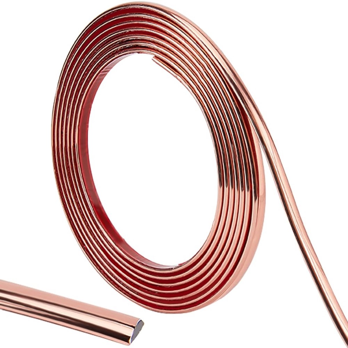 Vlemico - Wandstrip - Flexibele Hoeklijst - Zelfklevend - Roze Gouden Kleur - Perfect voor Meubels - Tegels en decoratie - Geschikt voor elke ruimte