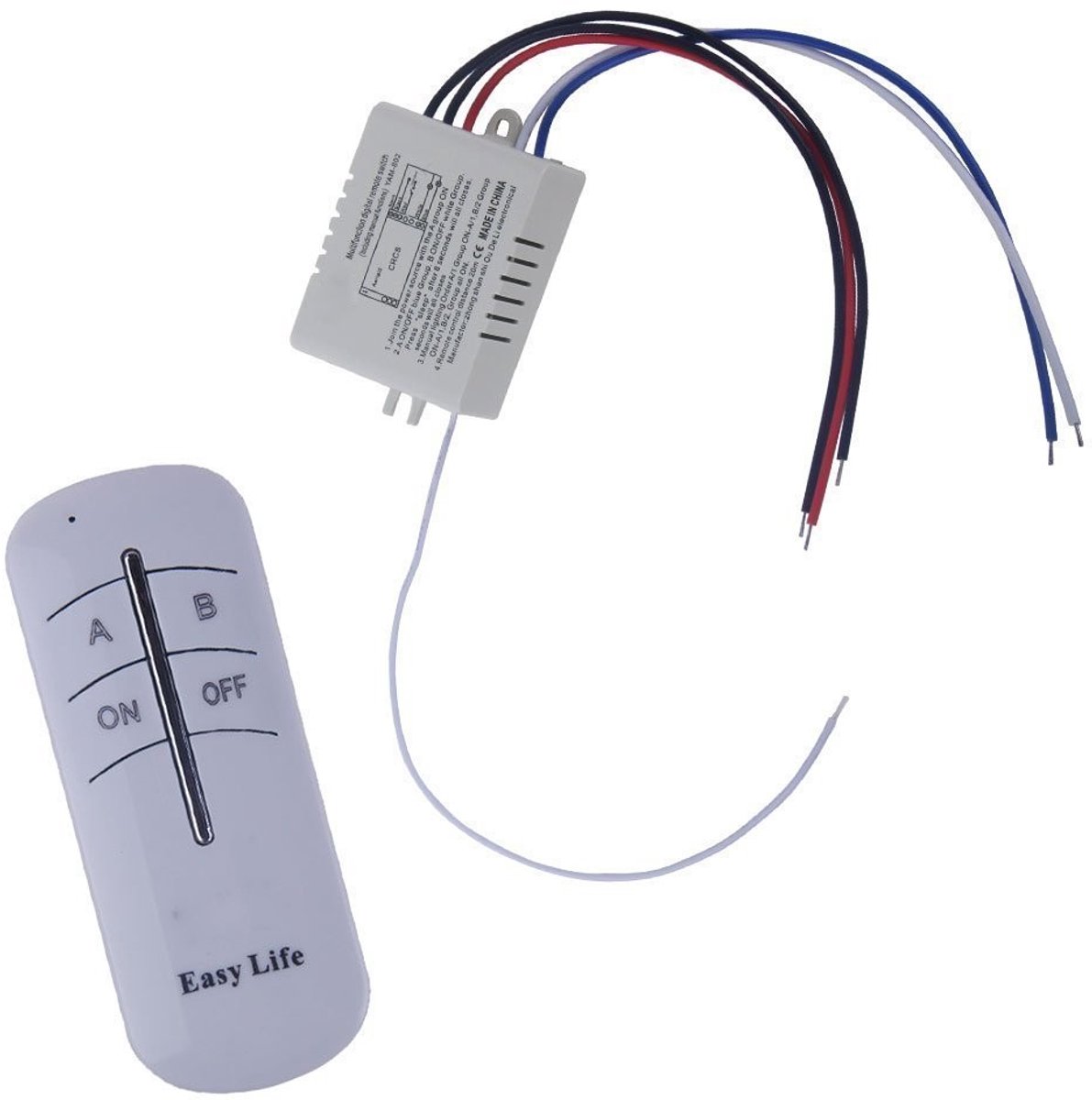 Dailygoods - Draadloze Wand Schakelaar - Lichtschakelaar met Afstandsbediening - 2-Weg ON/OFF - Ideaal voor Thuis - Makkelijk te Installeren - Geschik