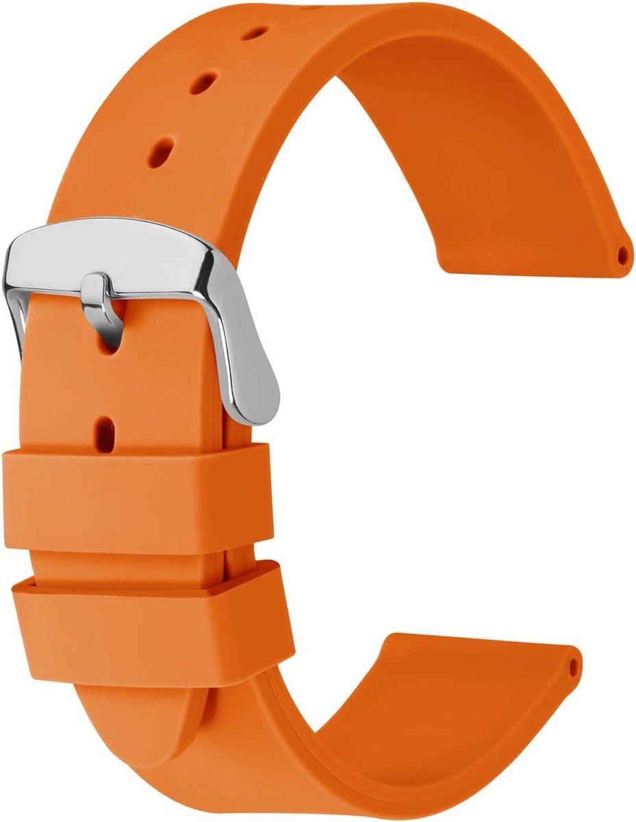 Zachte Rubber Vervangbanden voor Horloges met RVS Gesp - 18mm, 20mm, 22mm, 24mm - Comfortabel en Duurzaam