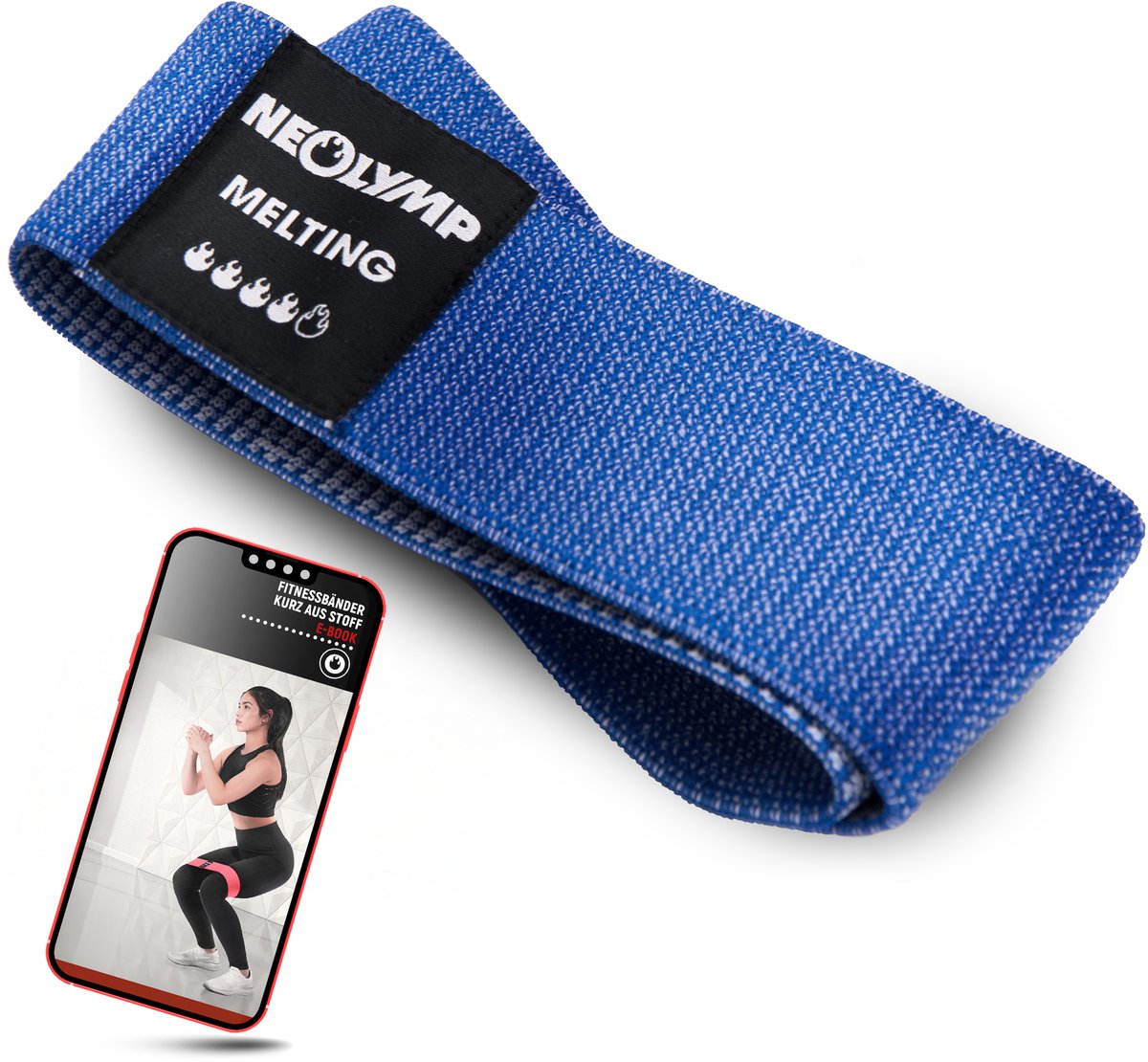 NEOLYMP Korte fitnessbanden Niveau 4 – Huidvriendelijke Mini Bands, robuuste Bands