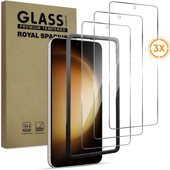Screenprotector Samsung Galaxy S25 FE 3x Gehard Glas Tempered Glass Krasbestendig Met Uitlijn Tool