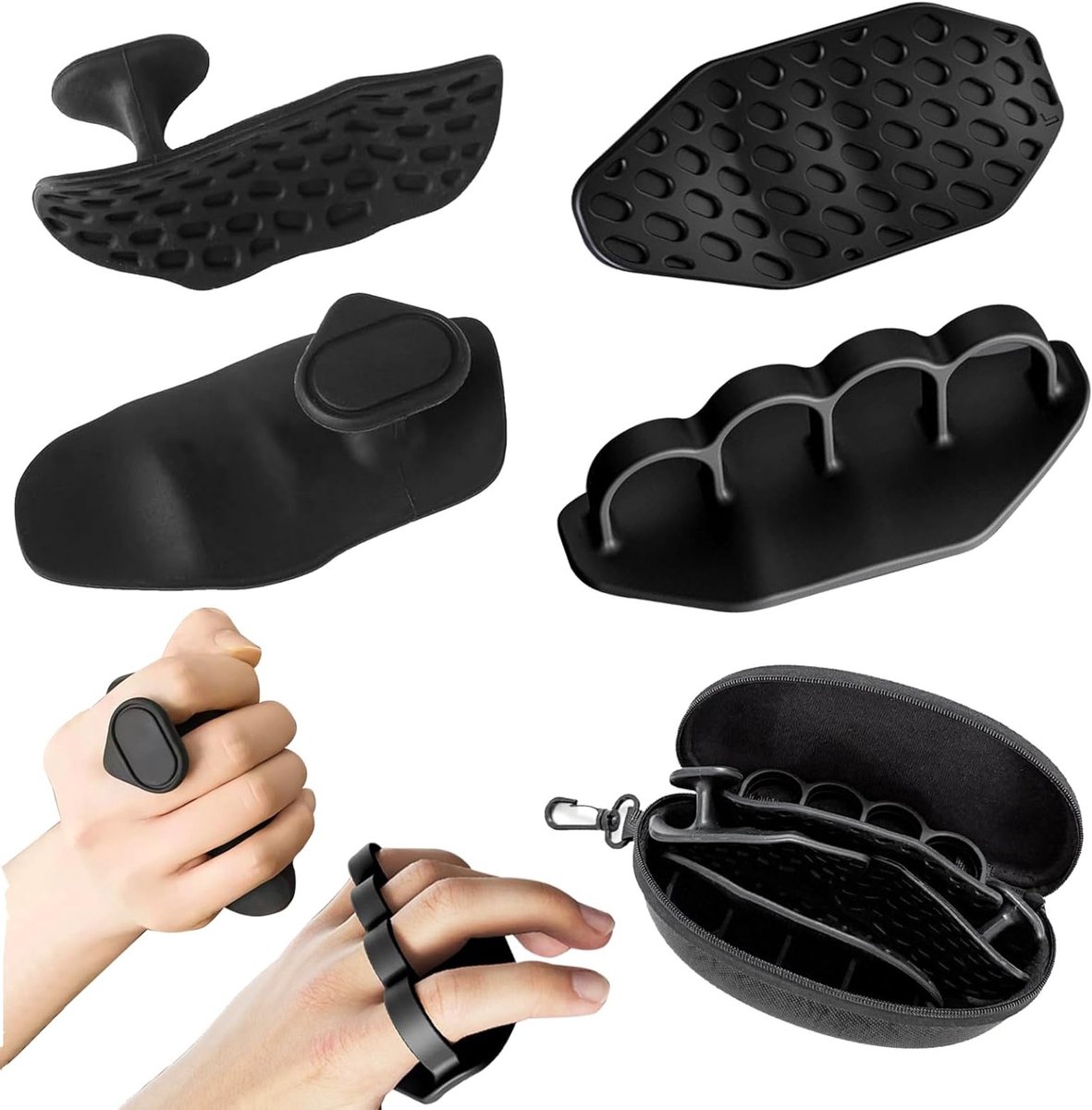 Ergonomische anti-slip grips voor krachttraining, 2 paar rubberen handvatten voor fitness, pull-ups en gewichtheffen voor mannen en vrouwen