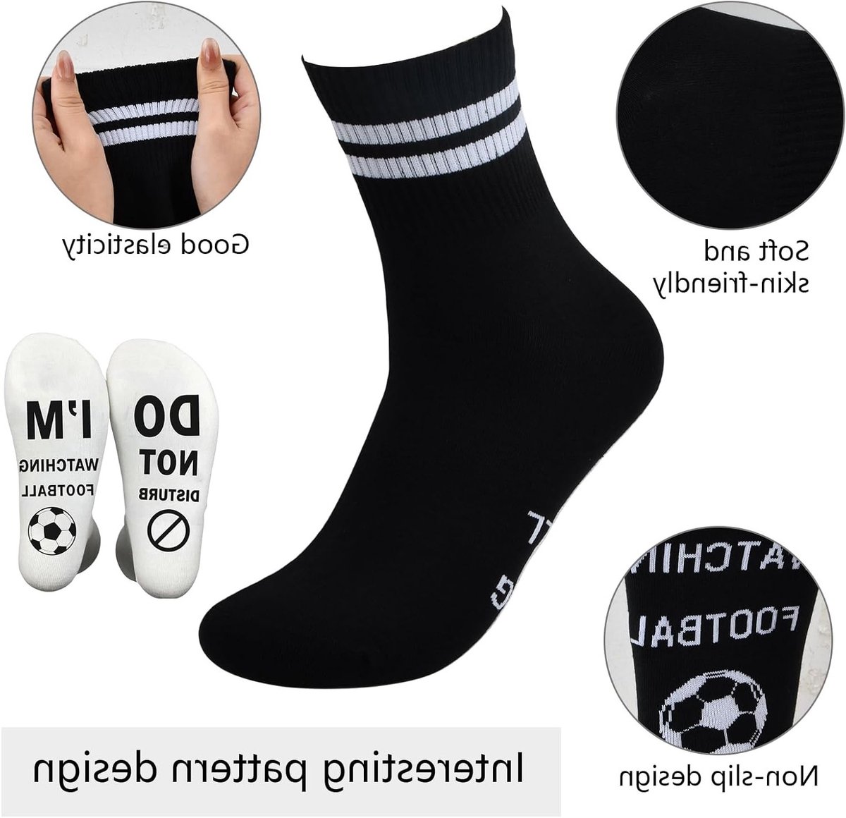 Grappige Voetbalsokken voor Mannen, Gepersonaliseerde Katoenen Sokken, Perfecte Verjaardagscadeaus en Kerstcadeaus