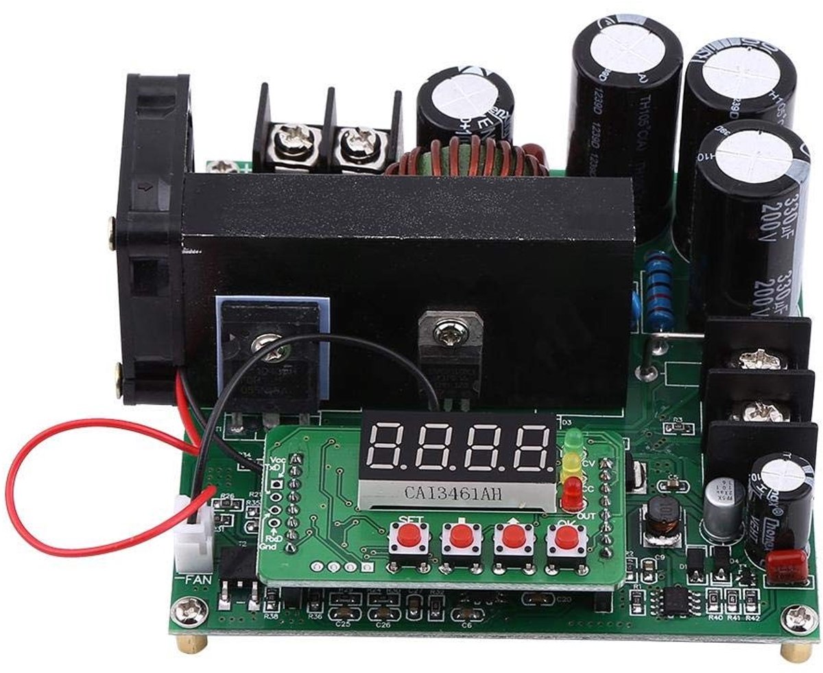 Jhubersproducts - Boost Converter - DC Voltage Step Up Module - LED-display - 0-15A 900W - Hoogwaardige Regulator - Ideaal voor DIY-projecten - 8-60V