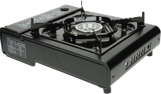 KAD® Camping Gasstel - Draagbaar Gasstel - 1-Pit Camping Kooktoestel - Inclusief Windscherm & Draagkoffer - Zwart - 28cm x 20cm x 6cm van Kad — afbeelding 3